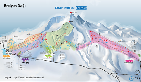 erciyes da kayak haritas