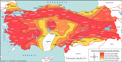 Trkiye Deprem Blgeleri Haritas