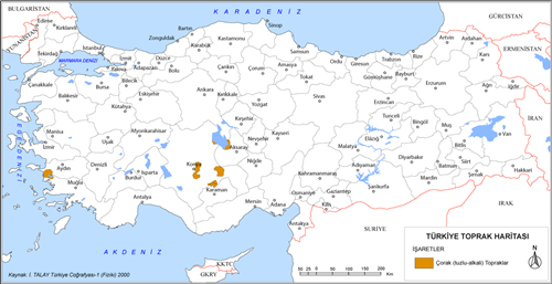 Trkiye orak Topraklar Haritas