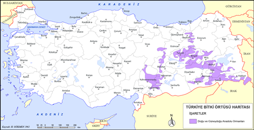 Trkiye Dou ve Gneydou Anadolu Orman Haritas