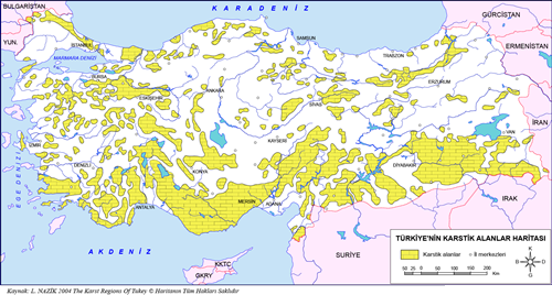 Trkiye Karstik Araziler Haritas