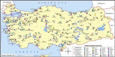 Trkiye maden haritas