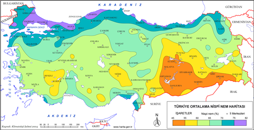 Trkiye Nispi Nem Haritas