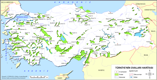 Trkiye Ovalar Haritas