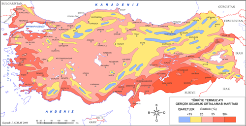 Trkiye Temmuz Ay Gerek Scaklk Haritas 2