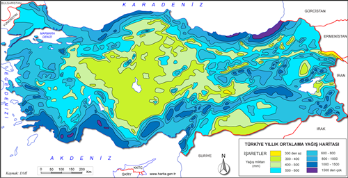 Trkiye Ya Miktar Dal Haritas