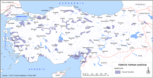 Türkiye Alüvyal Topraklar Haritası