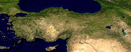 Türkiye Fiziki Uydu Haritası