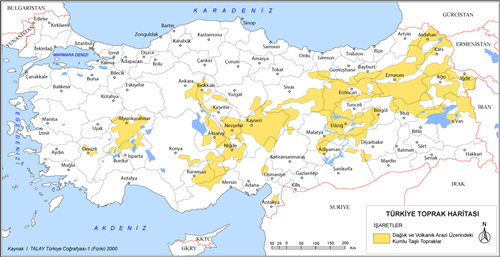 Türkiye Litosol Topraklar Haritası