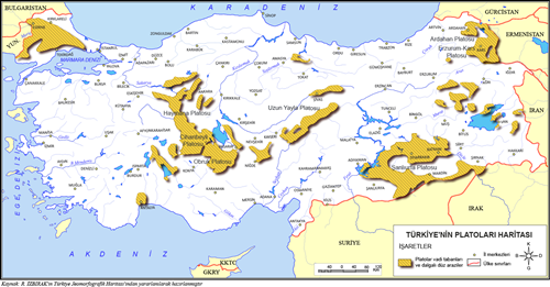 Trkiye Platolar Haritas