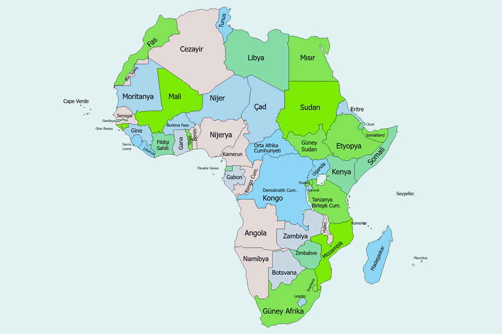 Afrika Kıtası Haritası Afrika Kıtası Haritası