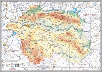 Eskiehir ve ileleri fiziki haritas