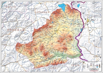 Kars ve ileleri fiziki haritas