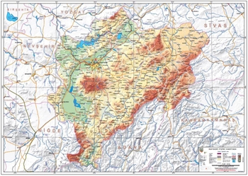 Kayseri ve ileleri fiziki haritas