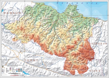 Ordu ve ileleri fiziki haritas