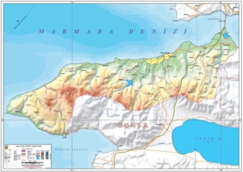 Yalova ve ileleri fiziki haritas