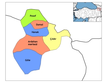 Ardahan ve ileleri haritas