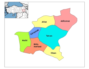 Bitlis ve ileleri haritas