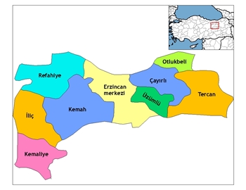 Erzincan ve ileleri haritas