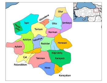 Erzurum ve ileleri haritas