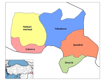 Hakkari ve ileleri haritas