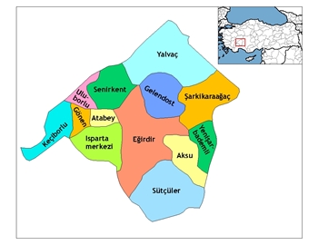 Isparta ve ileleri haritas