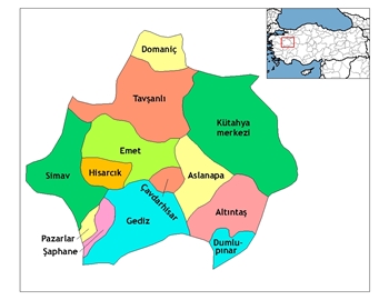 Ktahya ve ileleri haritas