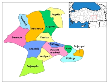 Malatya ve ileleri haritas