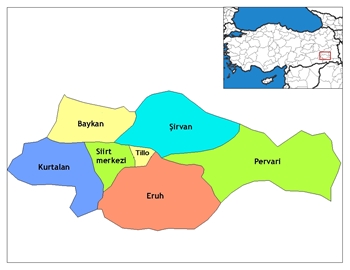 Siirt ve ileleri haritas