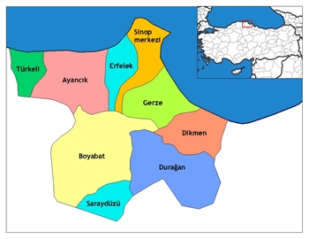 Sinop ve ileleri haritas