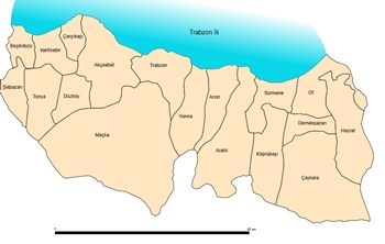 Trabzon ve ileleri haritas