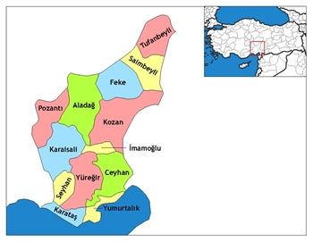 Adana ve ileleri haritas