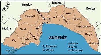 Antalya ve ileleri haritas