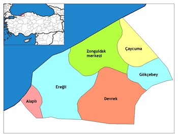 Zonguldak ve ileleri haritas
