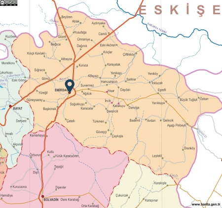 Fiziki Harita - Emirdağ Fiziki Harita - Emirdağ