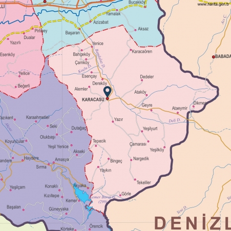 Fiziki Harita - Karacasu Fiziki Harita - Karacasu