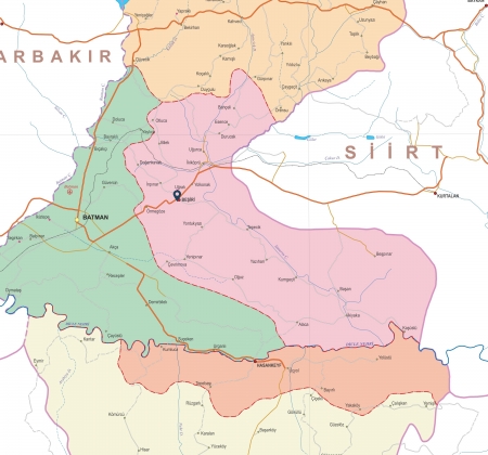 Fiziki Harita - Beşiri Fiziki Harita - Beşiri