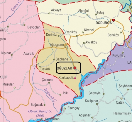 Fiziki Harita - Oğuzlar Fiziki Harita - Oğuzlar