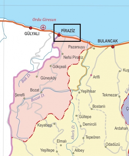 Fiziki Harita - Piraziz Fiziki Harita - Piraziz