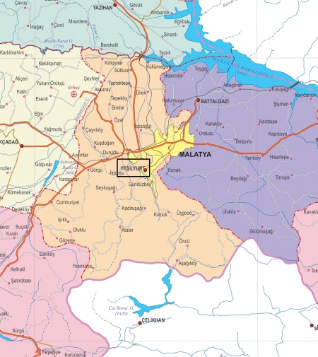 Fiziki Harita - Yeşilyurt Fiziki Harita - Yeşilyurt