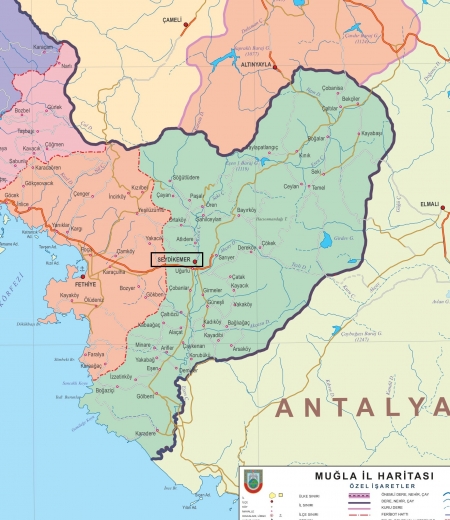 Fiziki Harita - Seydikemer Fiziki Harita - Seydikemer