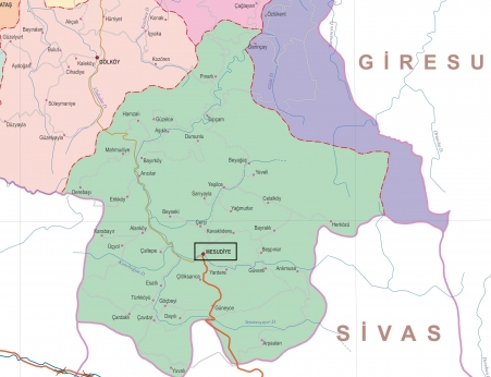Fiziki Harita - Mesudiye Fiziki Harita - Mesudiye