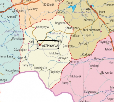 Fiziki Harita - Altınyayla Fiziki Harita - Altınyayla