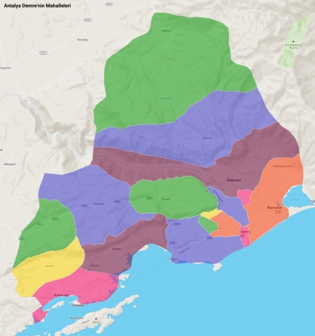 Demre Mahalle Haritası Demre Mahalle Haritası