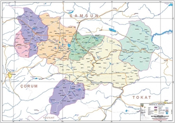 Amasya ve ileleri mlki idare haritas