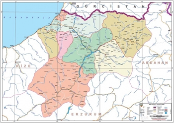 Artvin ve ileleri mlki idare haritas
