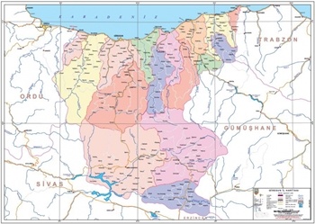 Giresun ve ileleri mlki idare haritas