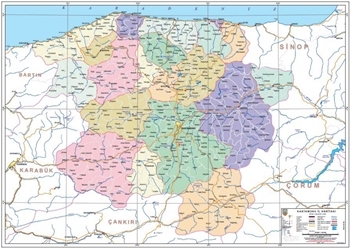 Kastamonu ve ileleri mlki idare haritas