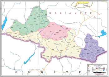 Kilis ve ilçeleri mülki idare haritası