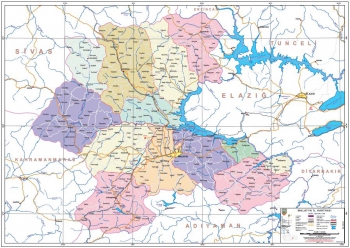 Malatya ve ileleri mlki idare haritas